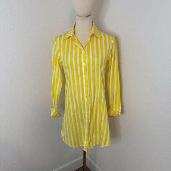 [Harshman Los Angeles] Yellow Striped Quinn Shirt - Size XS - Picture 1 of 7